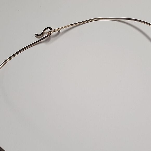 12K GF Signed PJ Sterling 925 Collar Necklace Unique Design Circle Gold Silver - Picture 3 of 7